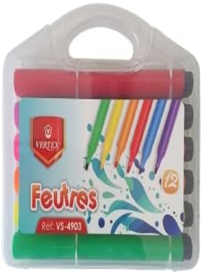 Vertex 12 Color Felt Tip Pen Set - Multi Color